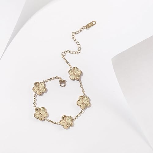 Pulsera trebol de cinco hojas oro - additional image 21