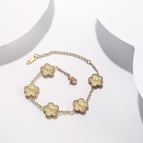 Pulsera trebol de cinco hojas oro - additional image 19