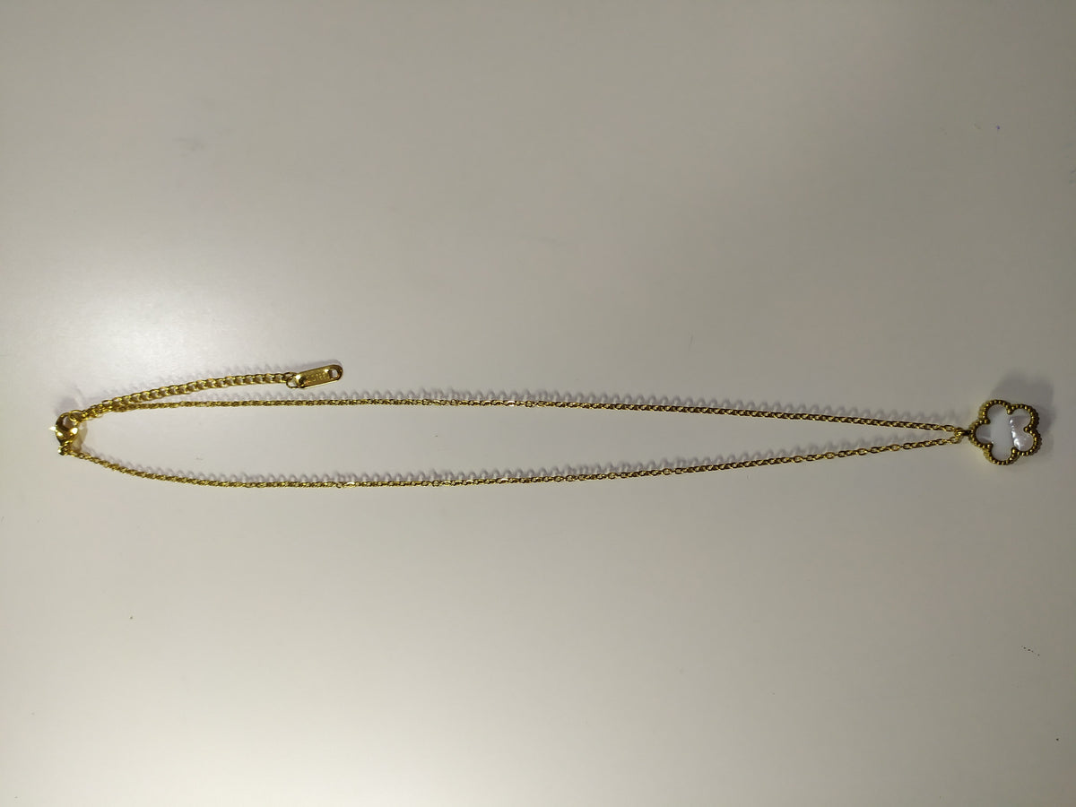 Collar con colgante trebol cinco hojas blanco - additional image 1
